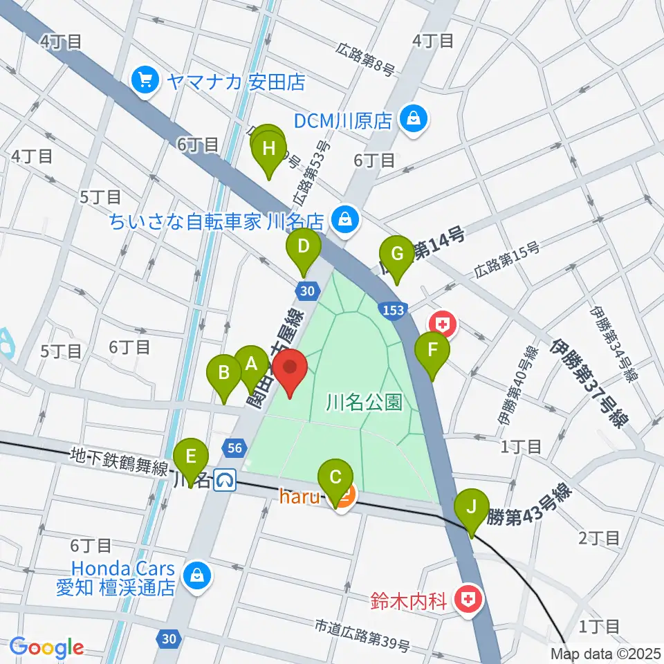 昭和文化小劇場周辺のファミレス・ファーストフード一覧地図
