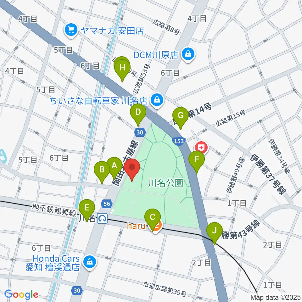 昭和文化小劇場周辺のファミレス・ファーストフード一覧地図