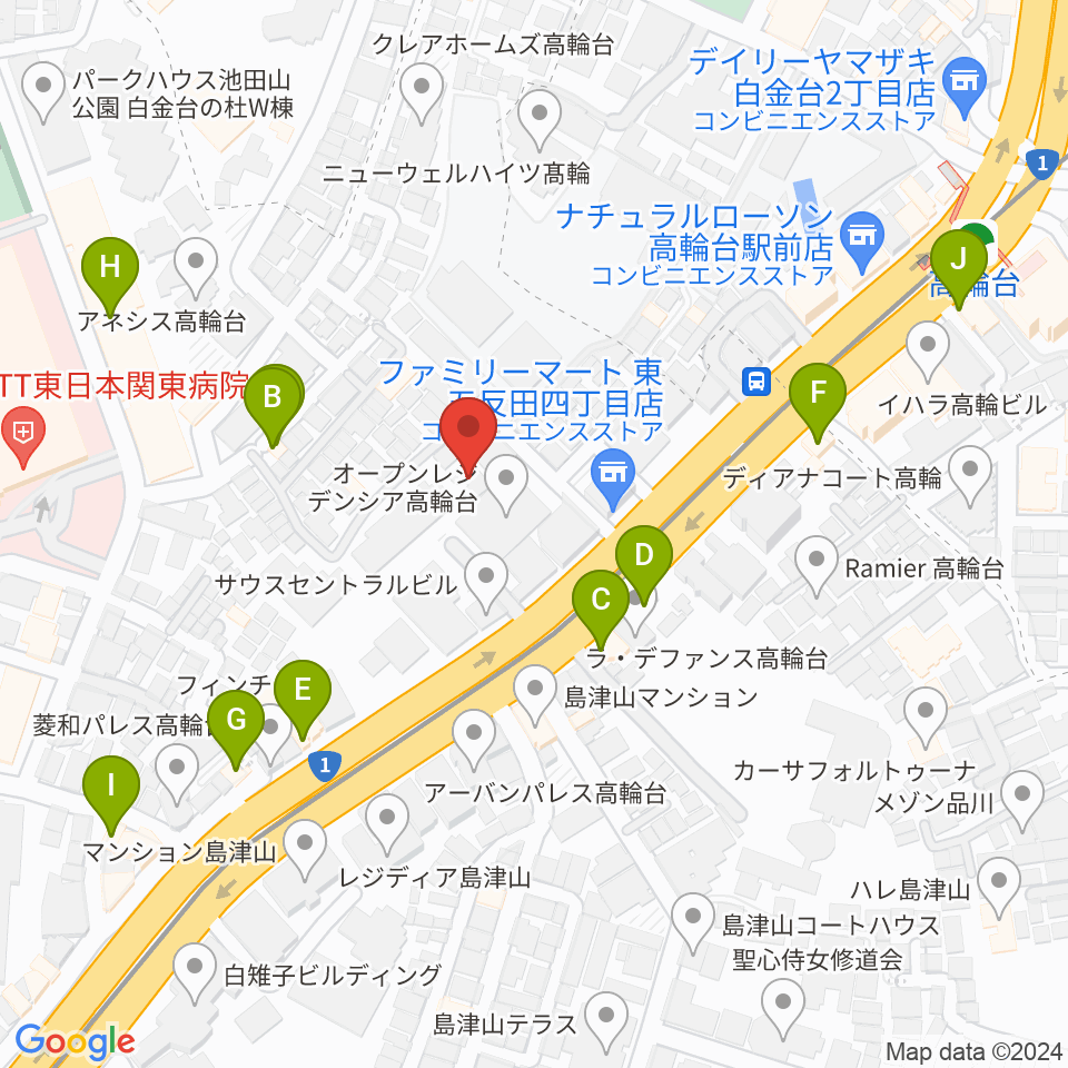 あげいし弦楽器工房周辺のファミレス・ファーストフード一覧地図