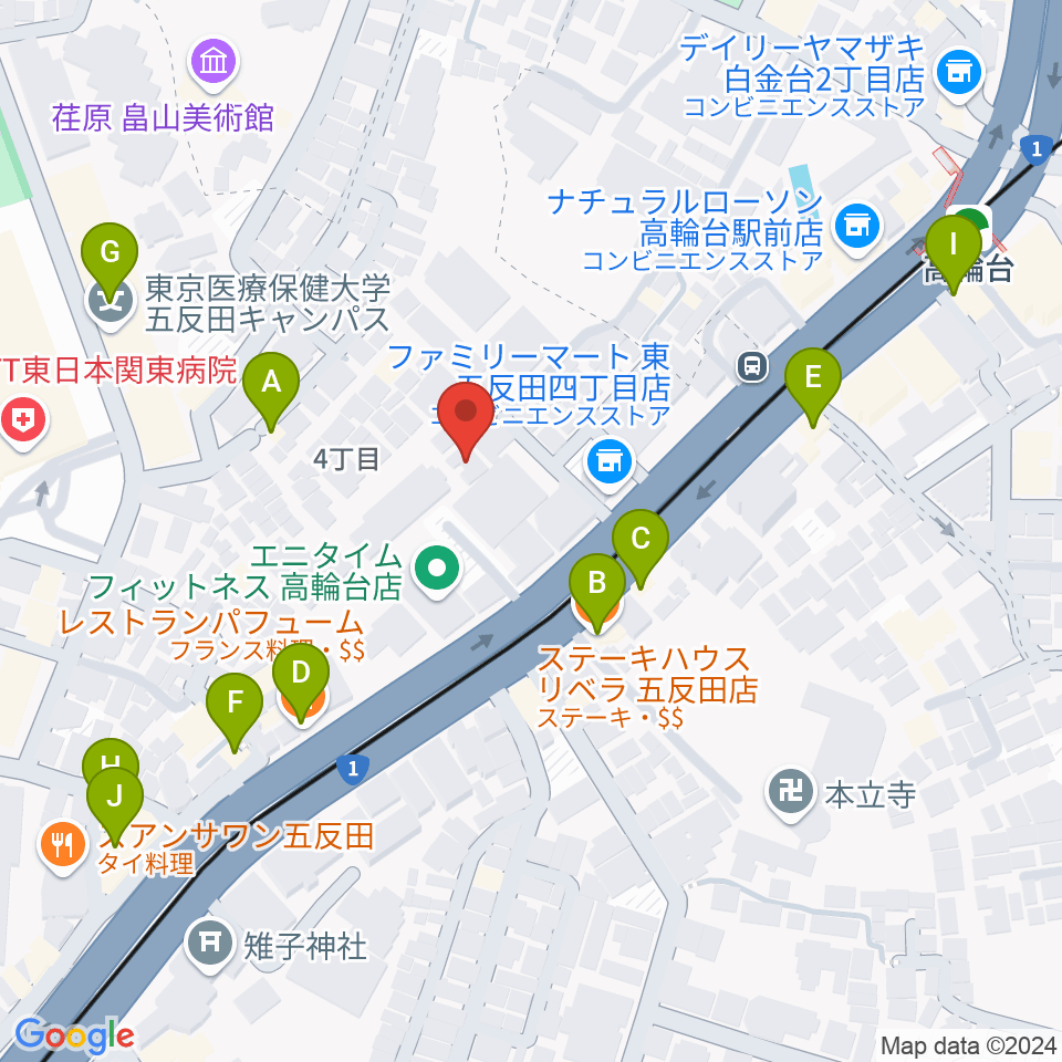 あげいし弦楽器工房周辺のファミレス・ファーストフード一覧地図