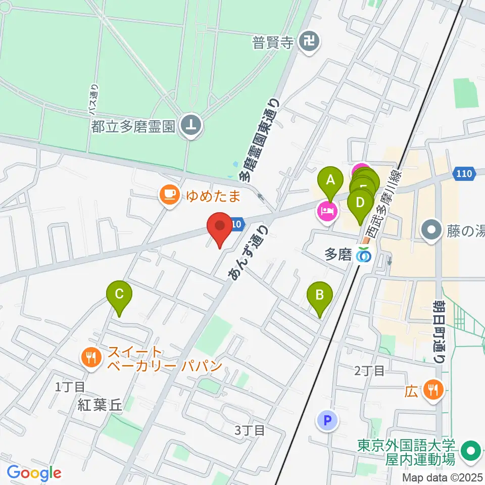 あげいし弦楽器工房周辺のファミレス・ファーストフード一覧地図