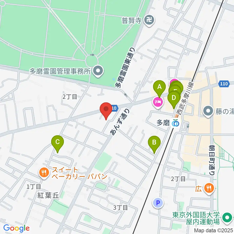 あげいし弦楽器工房周辺のファミレス・ファーストフード一覧地図