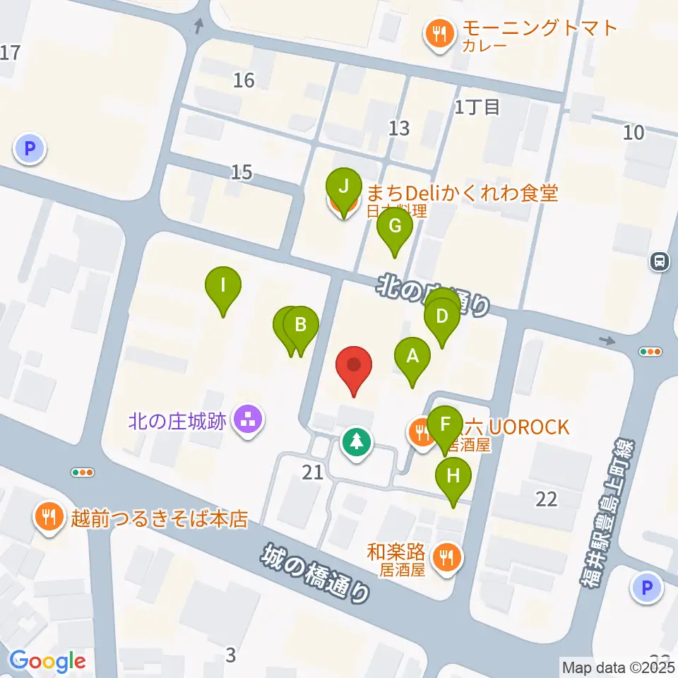 北ノ庄クラシックス周辺のファミレス・ファーストフード一覧地図