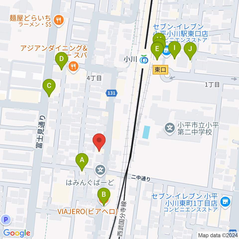 NMCギャラリー＆スタジオ周辺のファミレス・ファーストフード一覧地図