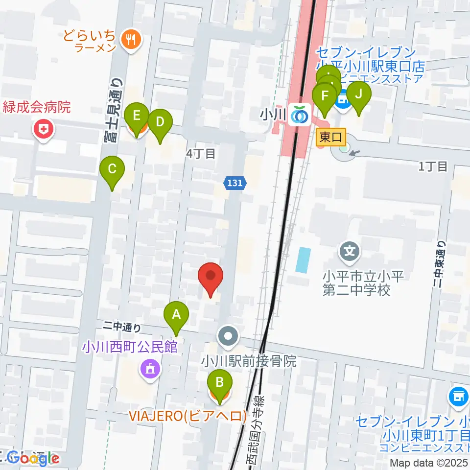 NMCギャラリー＆スタジオ周辺のファミレス・ファーストフード一覧地図