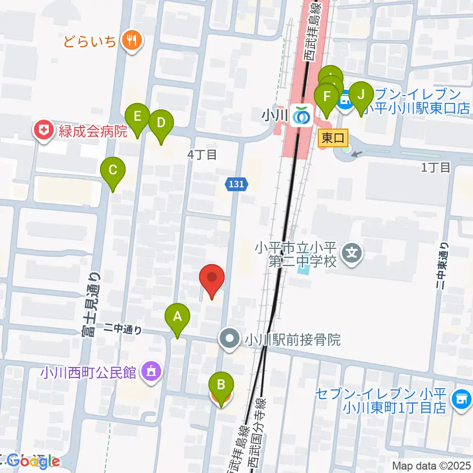 NMCギャラリー＆スタジオ周辺のファミレス・ファーストフード一覧地図