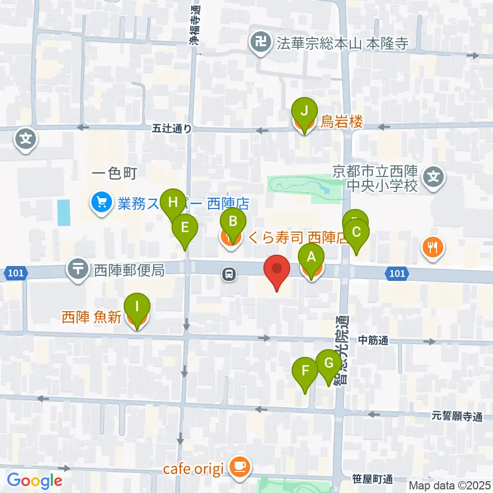 studio INO周辺のファミレス・ファーストフード一覧地図