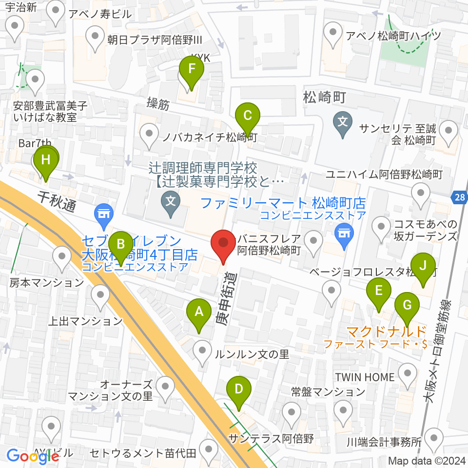 ザ・ロック食堂周辺のファミレス・ファーストフード一覧地図