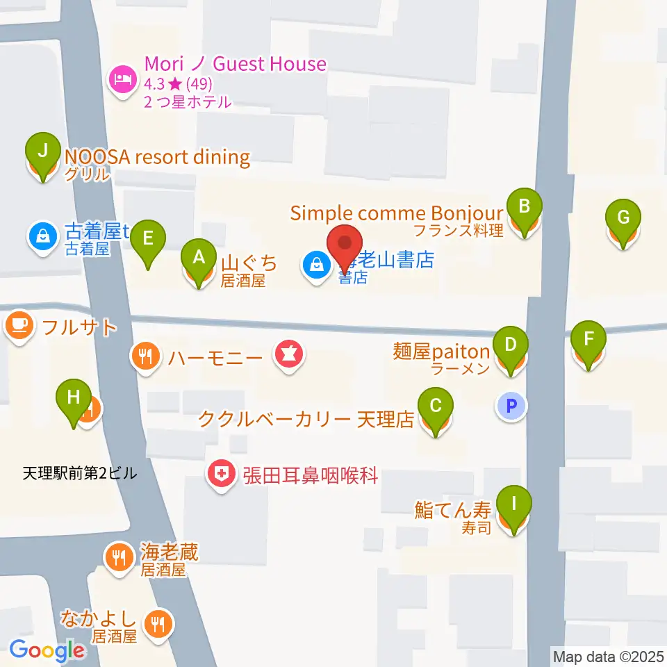 音楽工房With You周辺のファミレス・ファーストフード一覧地図