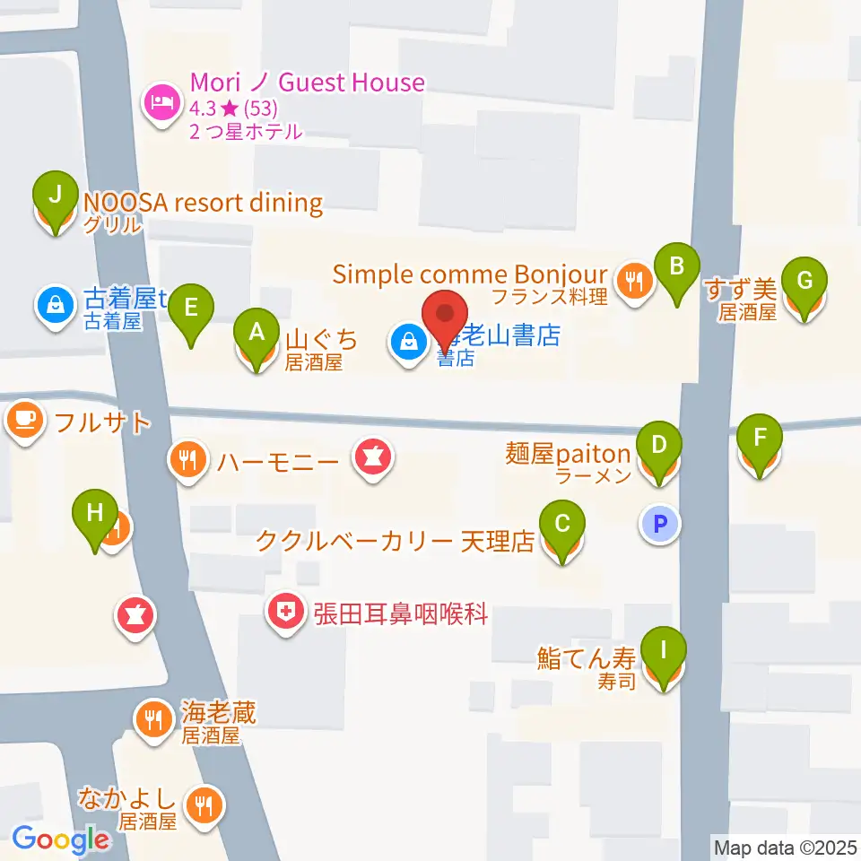 音楽工房With You周辺のファミレス・ファーストフード一覧地図