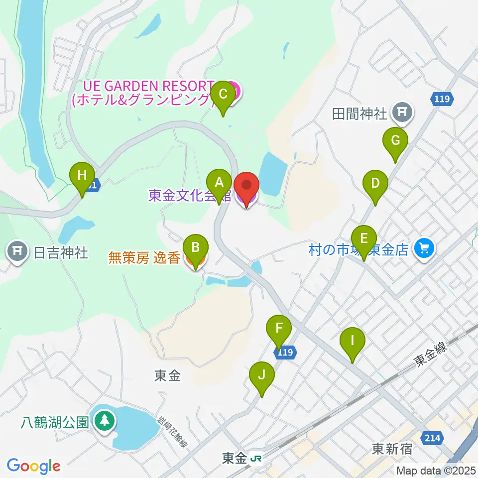 東金文化会館周辺のファミレス・ファーストフード一覧地図