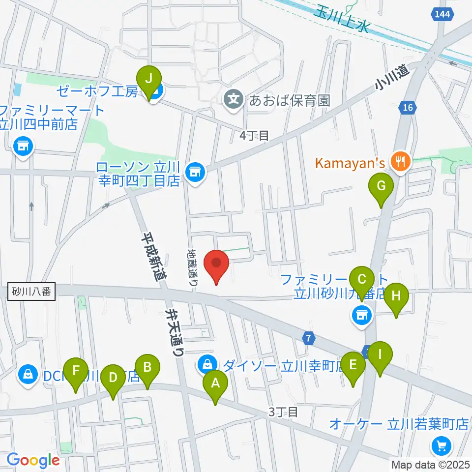 CHABOHIBA HALL（チャボヒバホール）周辺のファミレス・ファーストフード一覧地図