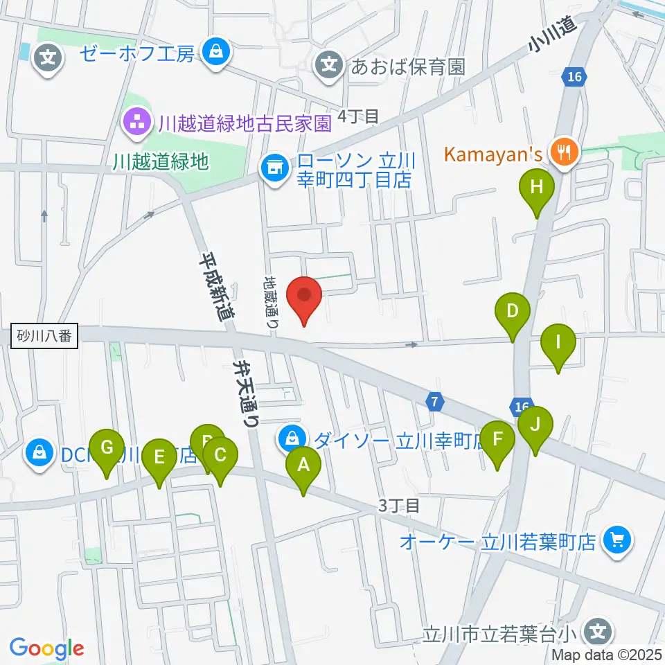 CHABOHIBA HALL周辺のファミレス・ファーストフード一覧地図