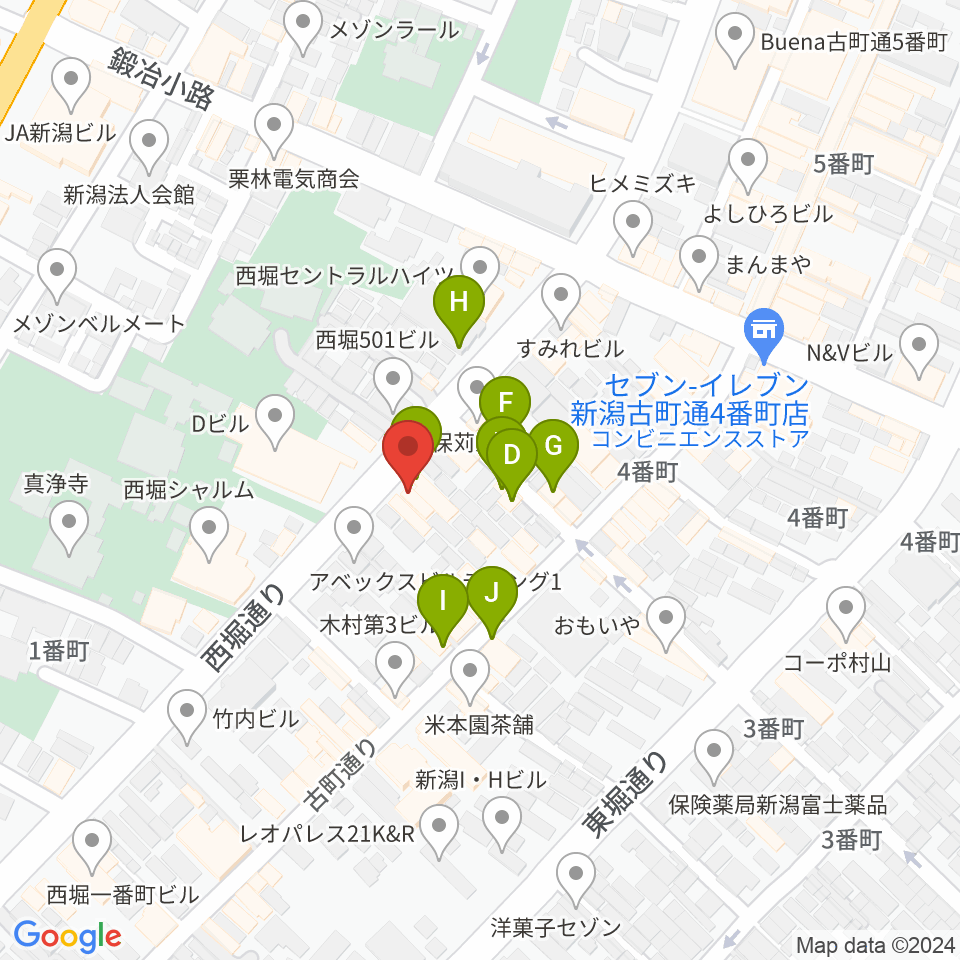 ジャズ喫茶A7周辺のファミレス・ファーストフード一覧地図