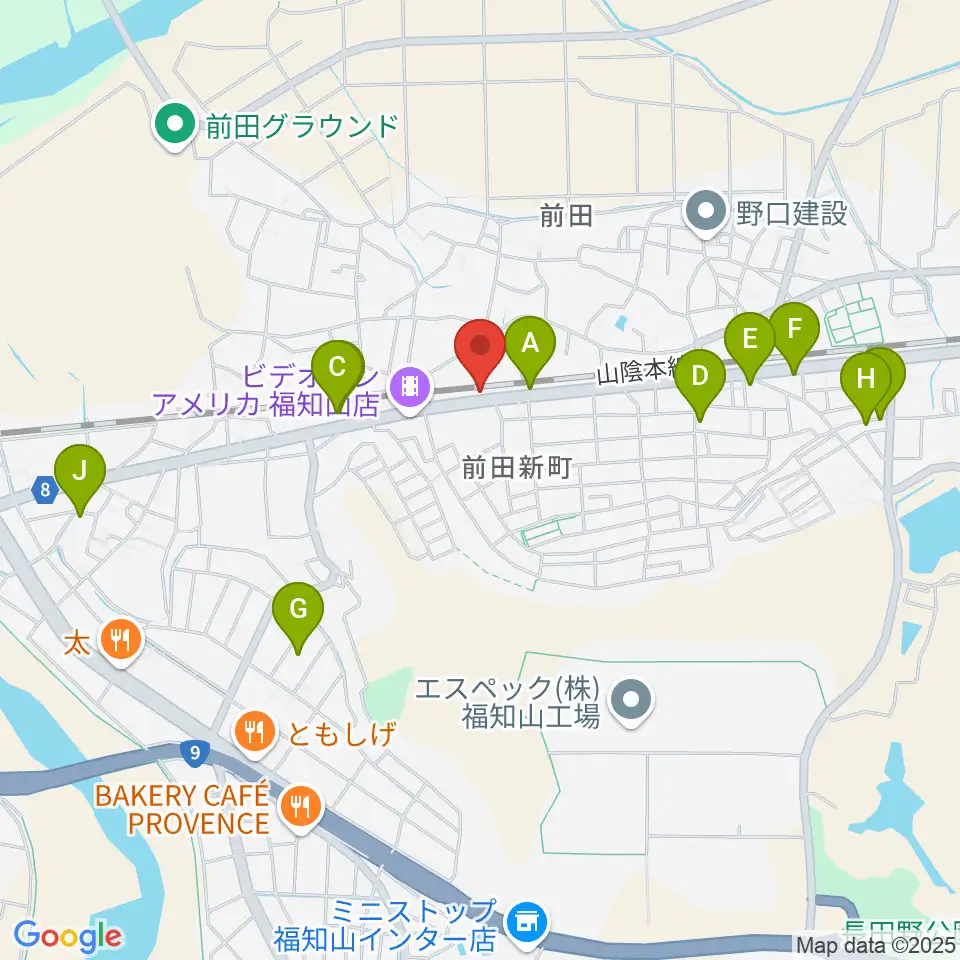 福知山サウンドラット周辺のファミレス・ファーストフード一覧地図