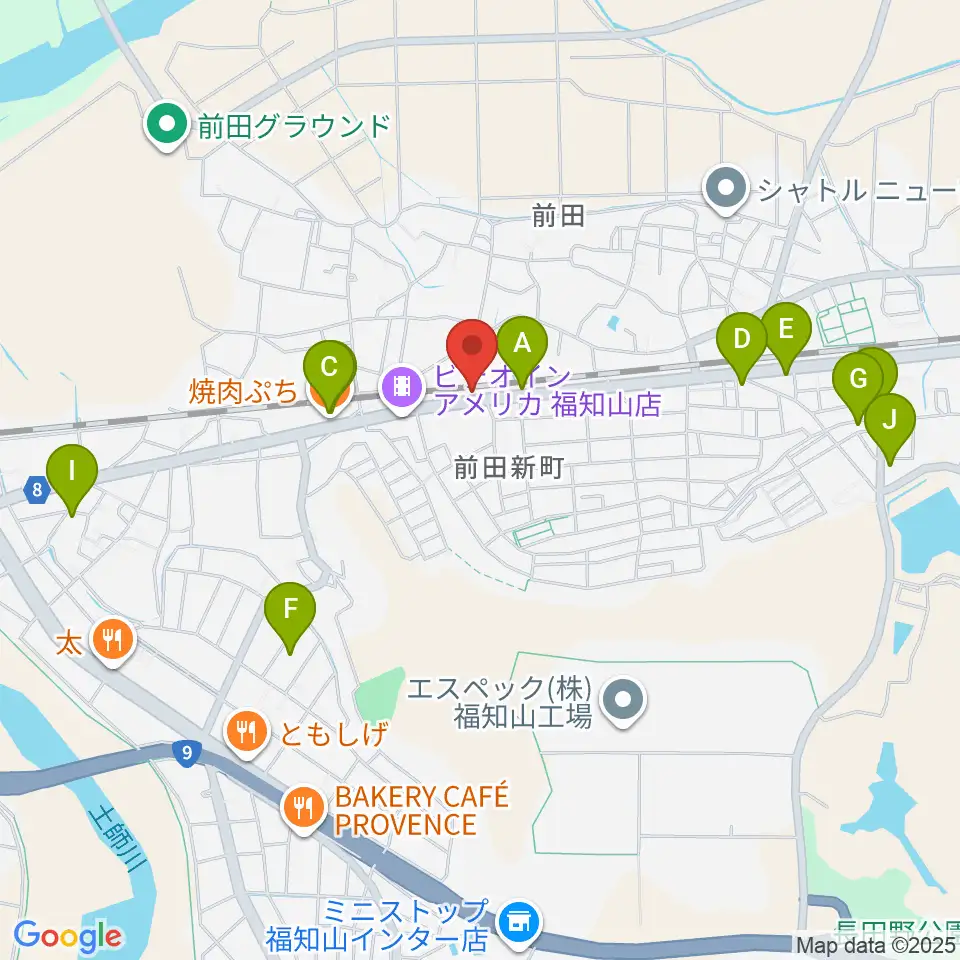 福知山サウンドラット周辺のファミレス・ファーストフード一覧地図
