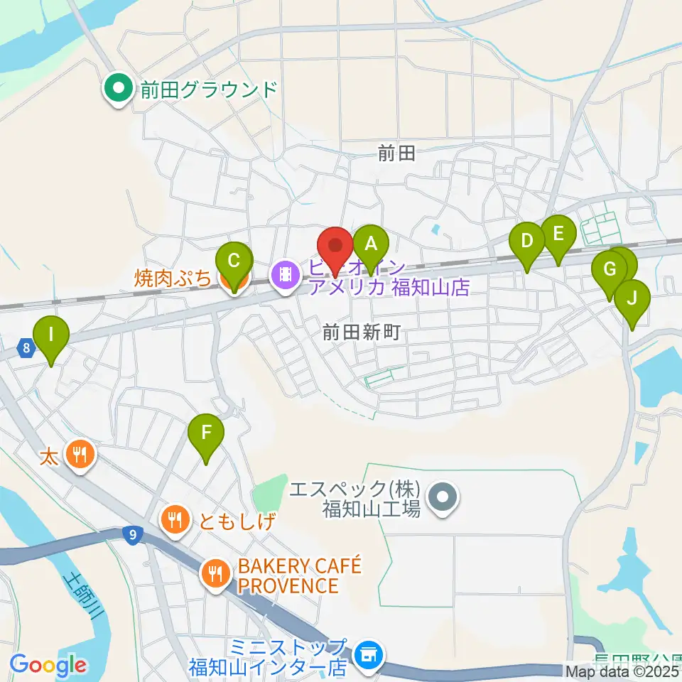 福知山サウンドラット周辺のファミレス・ファーストフード一覧地図