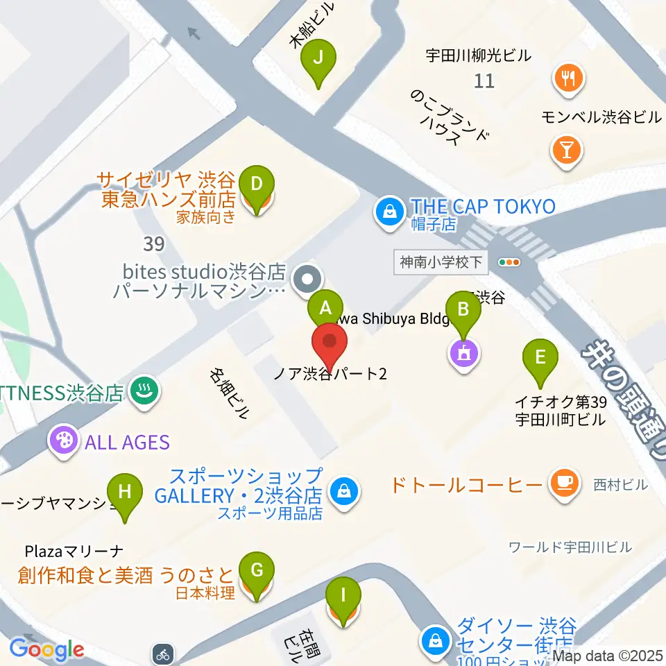 Lavocボーカル教室周辺のファミレス・ファーストフード一覧地図