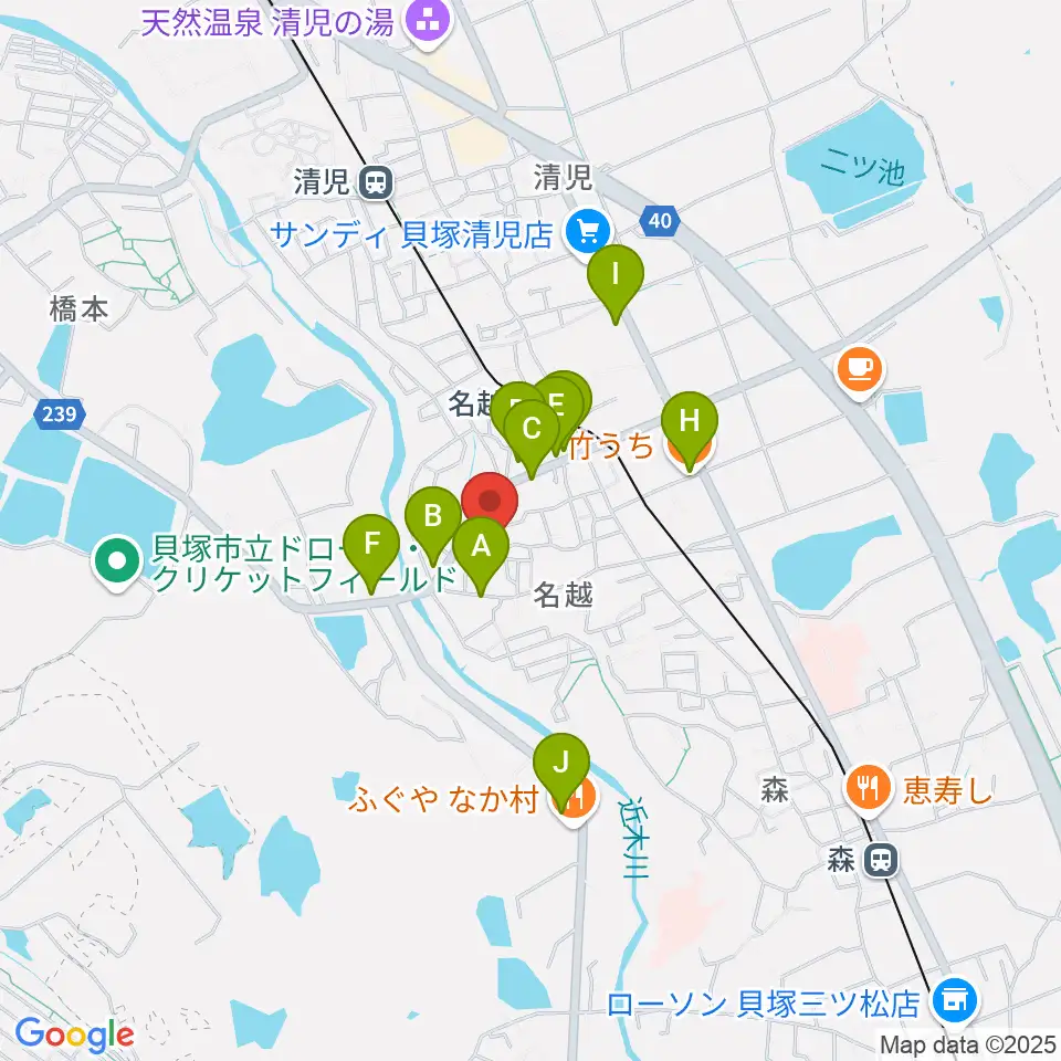 スタジオ0724周辺のファミレス・ファーストフード一覧地図