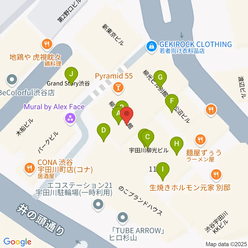 マザーズ・レコード周辺のファミレス・ファーストフード一覧地図
