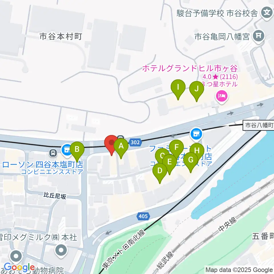 四谷ハニーバースト周辺のファミレス・ファーストフード一覧地図