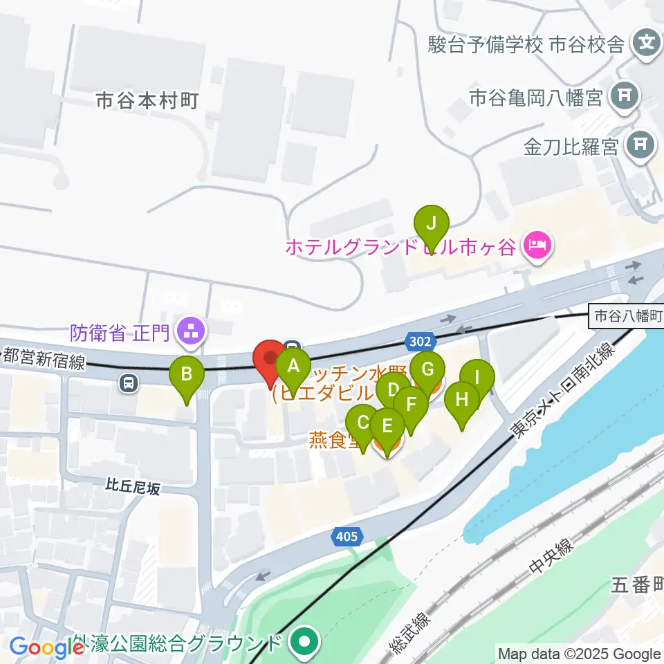 四谷ハニーバースト周辺のファミレス・ファーストフード一覧地図