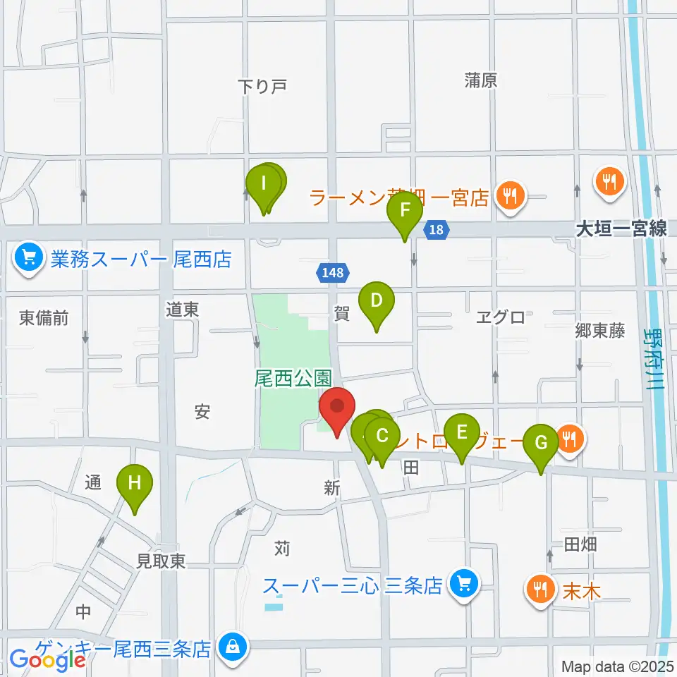 クラヴィア音楽教室周辺のファミレス・ファーストフード一覧地図
