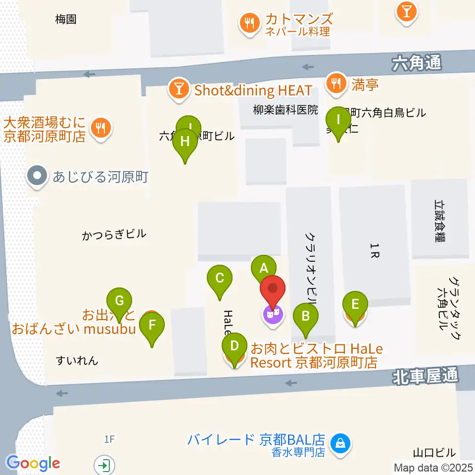 音まかす周辺のファミレス・ファーストフード一覧地図