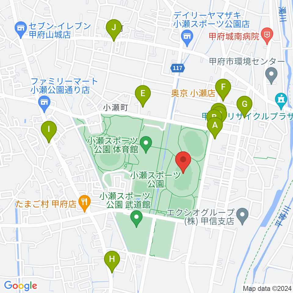 Jit リサイクルインク スタジアム周辺のファミレス・ファーストフード一覧地図