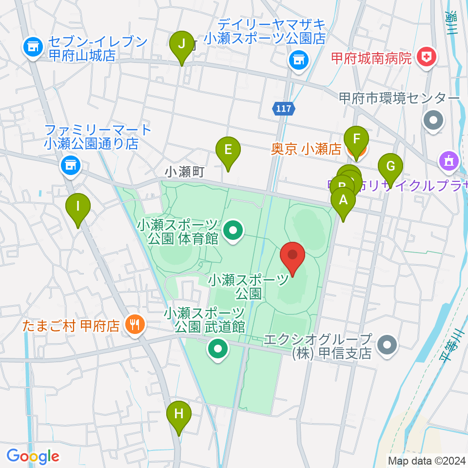 Jit リサイクルインク スタジアム周辺のファミレス・ファーストフード一覧地図