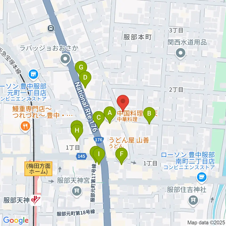 ノワ･アコルデ音楽アートサロン周辺のファミレス・ファーストフード一覧地図