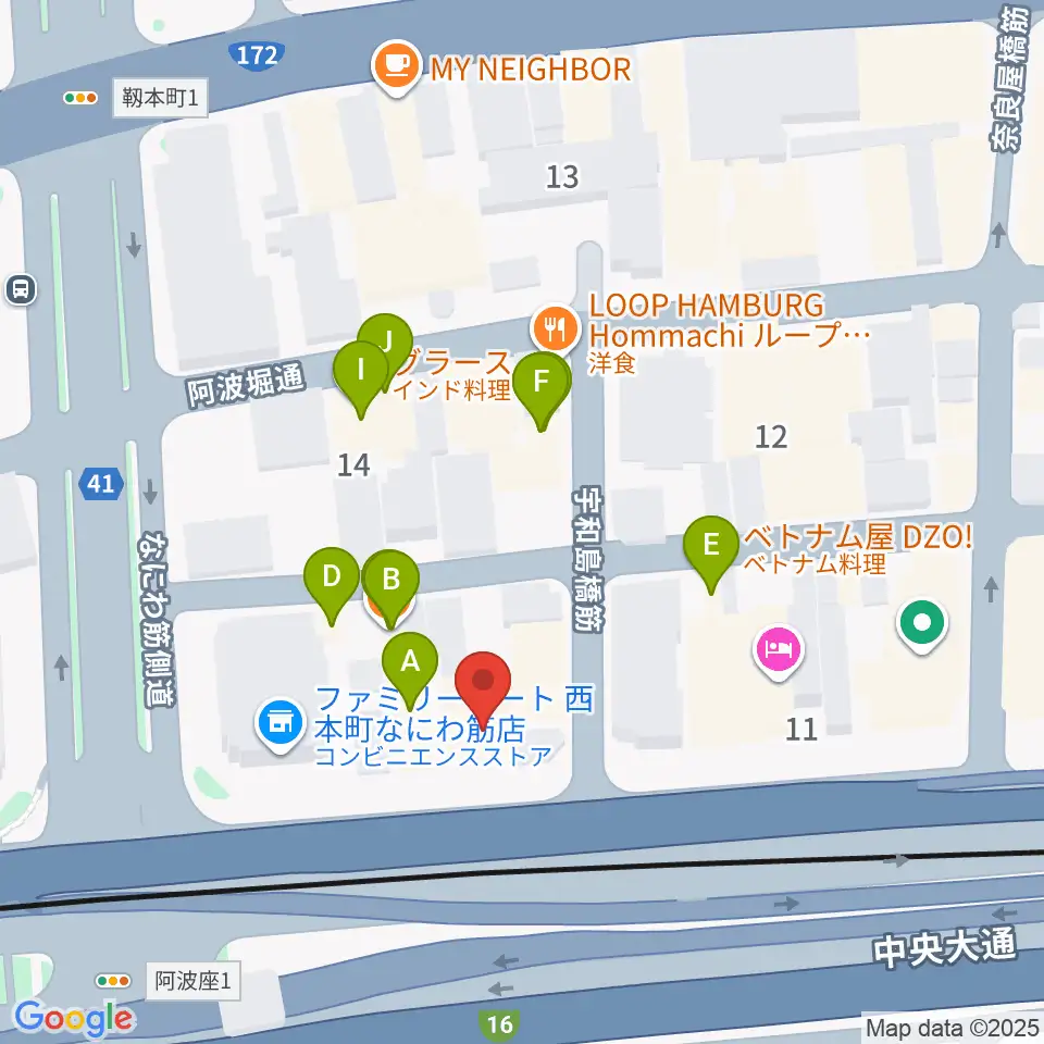 綺羅星ホール周辺のファミレス・ファーストフード一覧地図