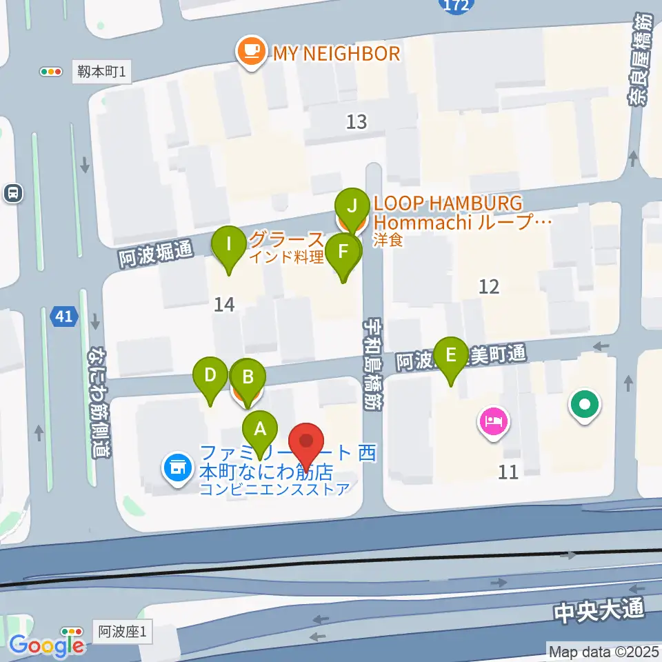 綺羅星ホール周辺のファミレス・ファーストフード一覧地図