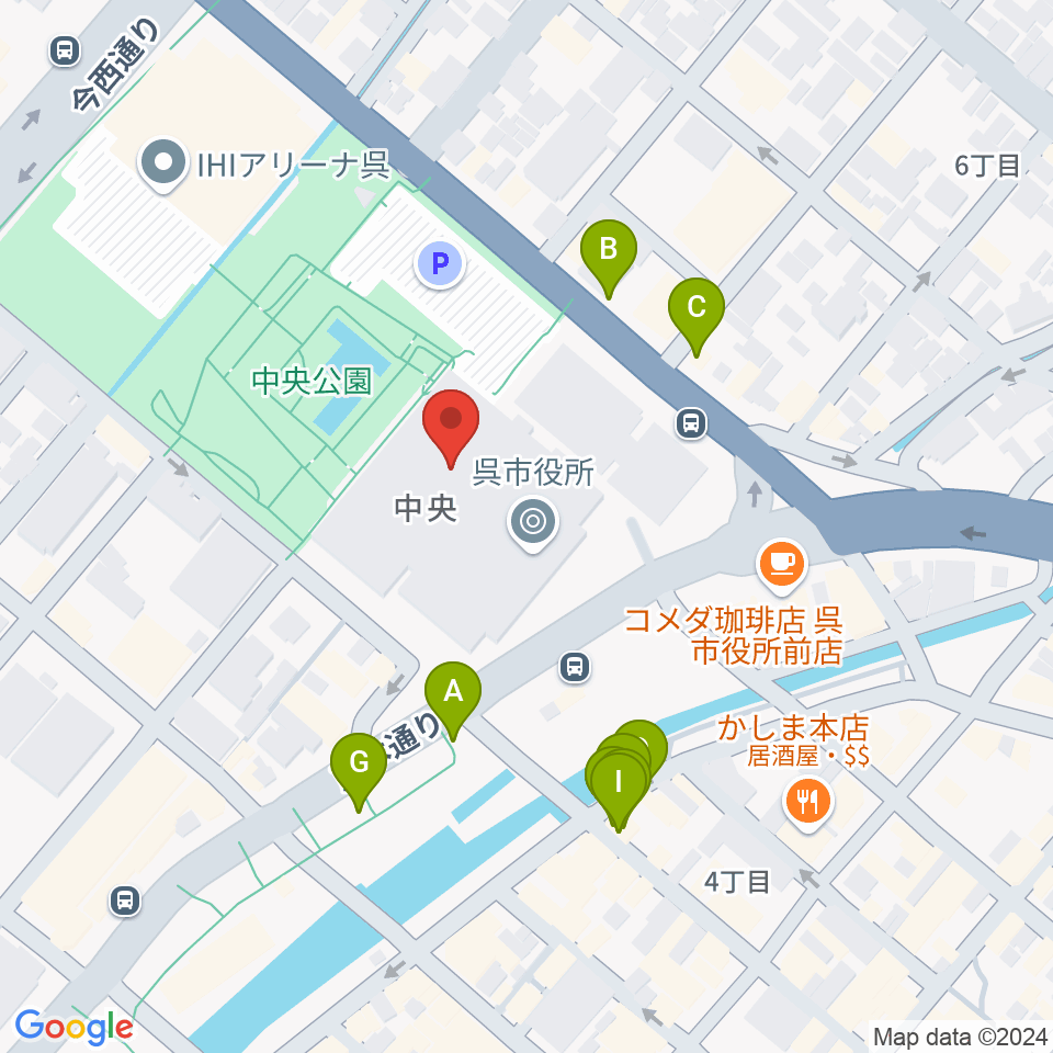 新日本造機ホール周辺のファミレス・ファーストフード一覧地図