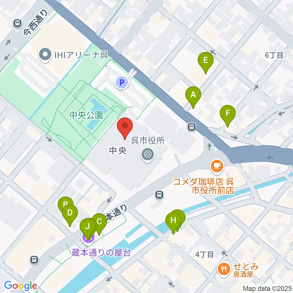 新日本造機ホール周辺のファミレス・ファーストフード一覧地図