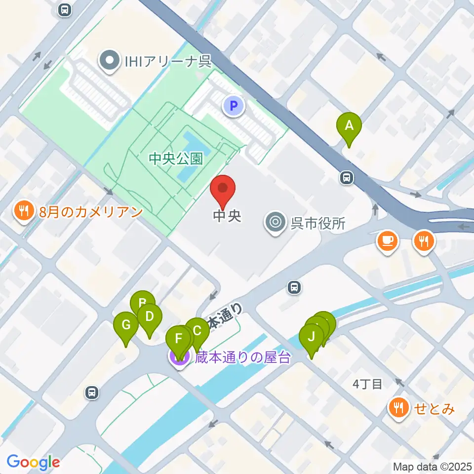 新日本造機ホール周辺のファミレス・ファーストフード一覧地図