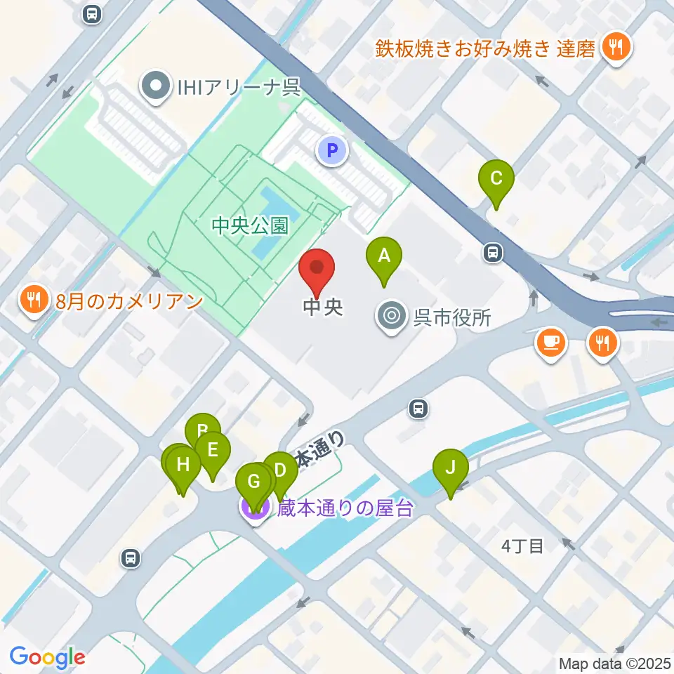 新日本造機ホール周辺のファミレス・ファーストフード一覧地図