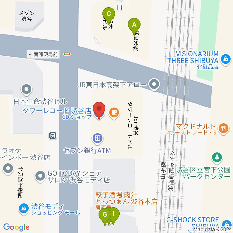 CUTUP STUDIO周辺のファミレス・ファーストフード一覧地図