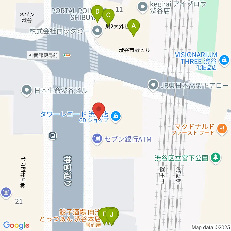 CUTUP STUDIO周辺のファミレス・ファーストフード一覧地図