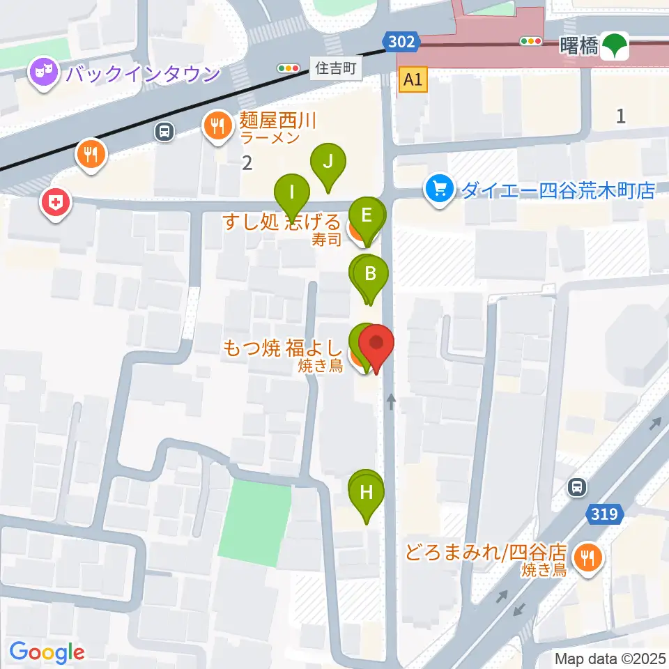 曙橋Bar461周辺のファミレス・ファーストフード一覧地図