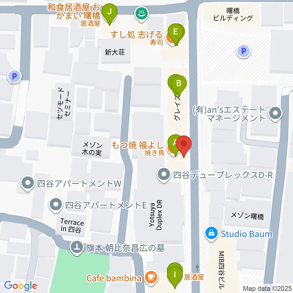曙橋Bar461周辺のファミレス・ファーストフード一覧地図