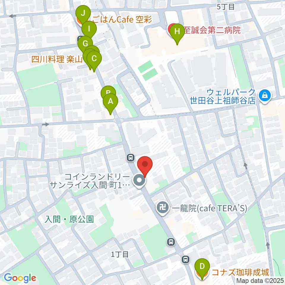 奏音の小箱周辺のファミレス・ファーストフード一覧地図