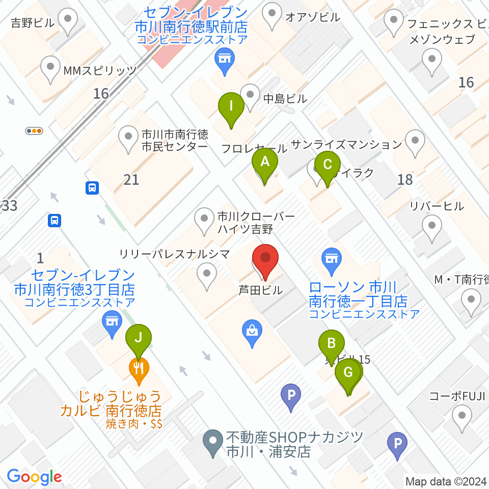 ミュージックメソッド周辺のファミレス・ファーストフード一覧地図