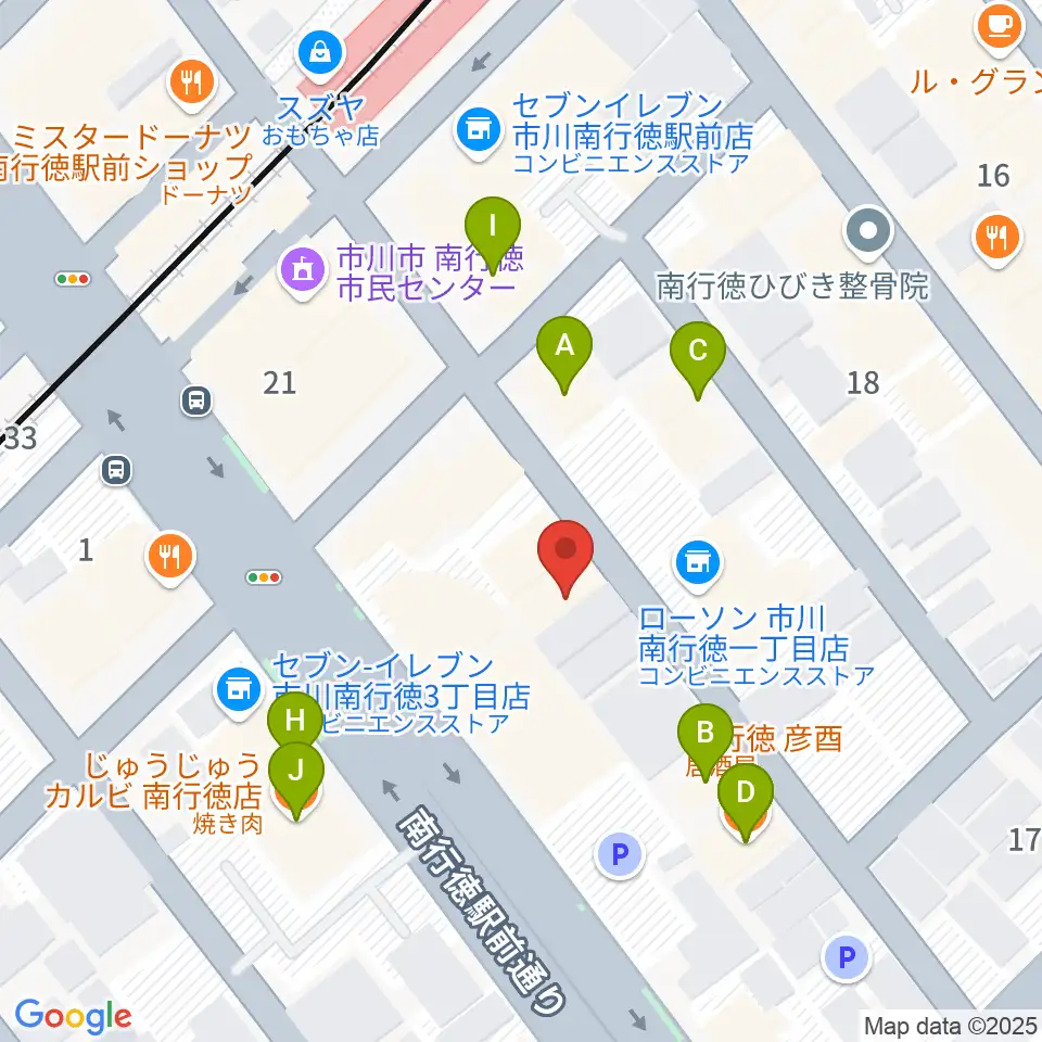 ミュージックメソッド周辺のファミレス・ファーストフード一覧地図