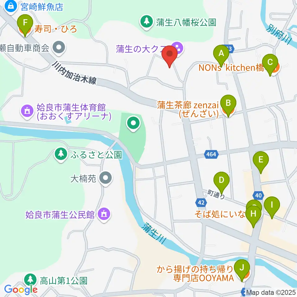 八幡スタジオ周辺のファミレス・ファーストフード一覧地図