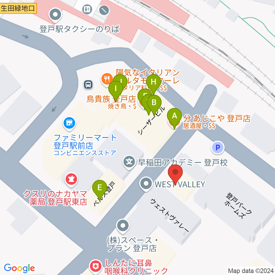 オンゴ周辺のファミレス・ファーストフード一覧地図