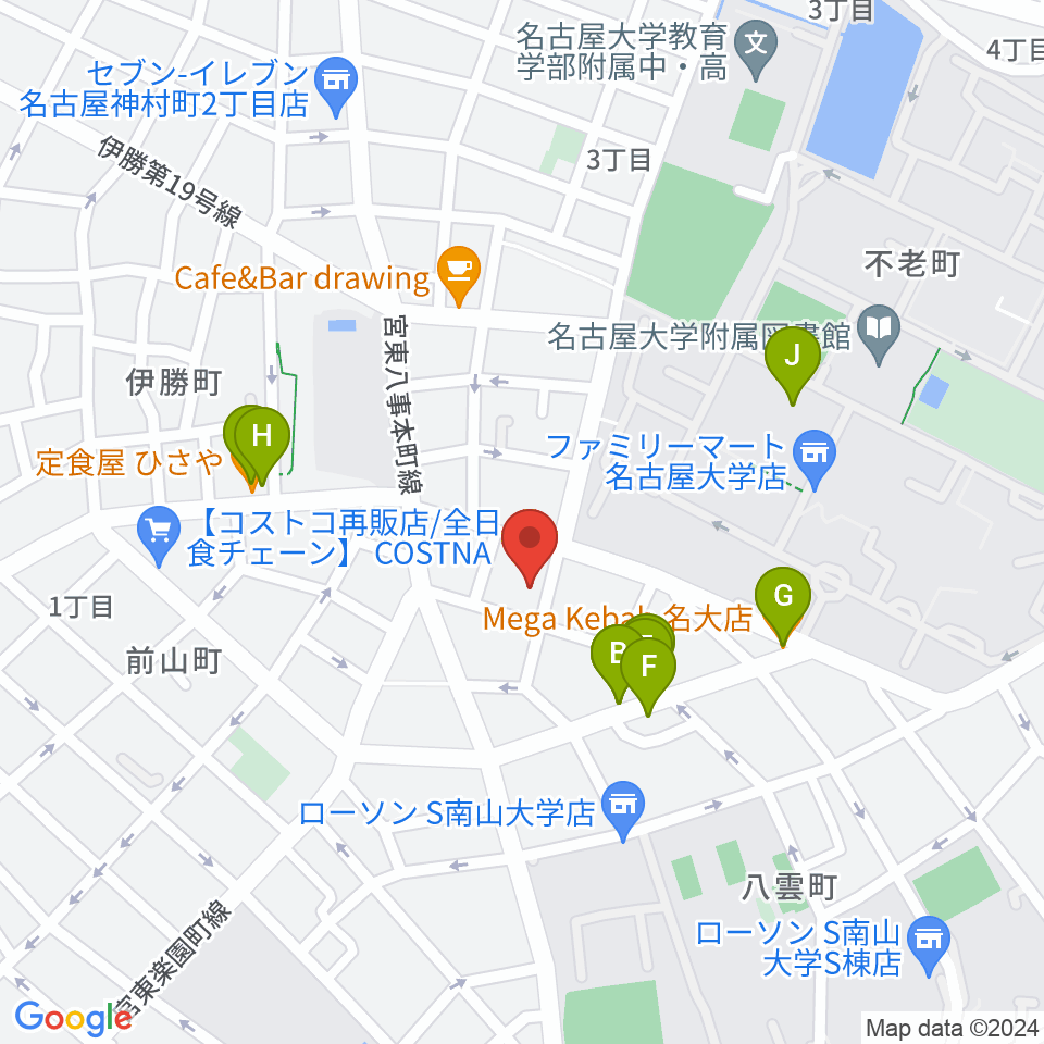 ムジークゾリステン周辺のファミレス・ファーストフード一覧地図