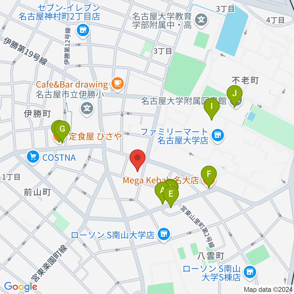 ムジークゾリステン周辺のファミレス・ファーストフード一覧地図