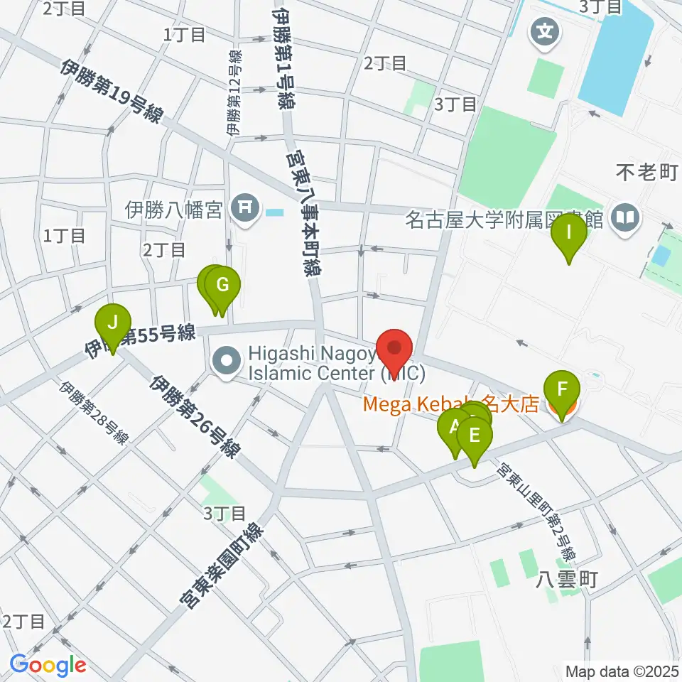 ムジーク・ゾリステン周辺のファミレス・ファーストフード一覧地図