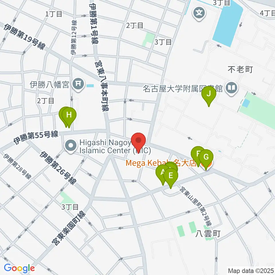 ムジーク・ゾリステン周辺のファミレス・ファーストフード一覧地図